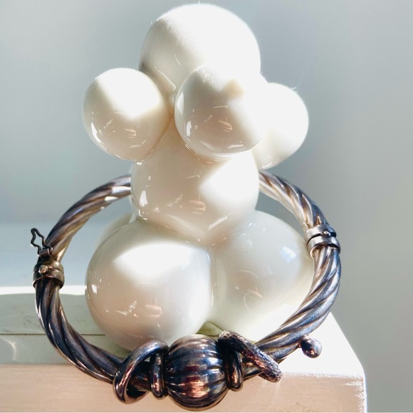 925 silver vintage bracelet Italian provenance. silver cuff - Picture 3 of 8